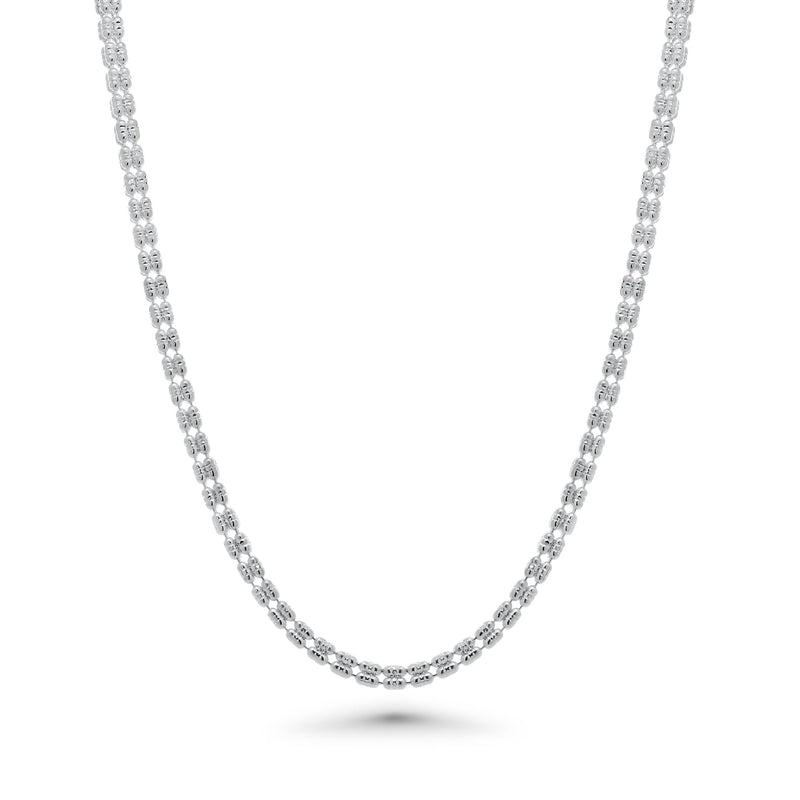 925 Sterling Silver Ice 4 Sided Diamond Cut 4mm Chain or Bracelet