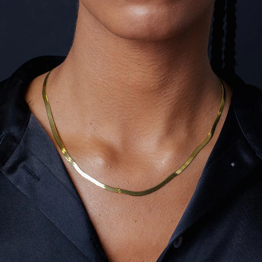 Herringbone Chain Necklace or Bracelet – Gold Plated 925 Sterling Silver – 3.5mm – 7"–30" – Made in Italy