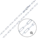 925 Sterling Silver Diamond Cut Paperclip Link 100 3mm Chain