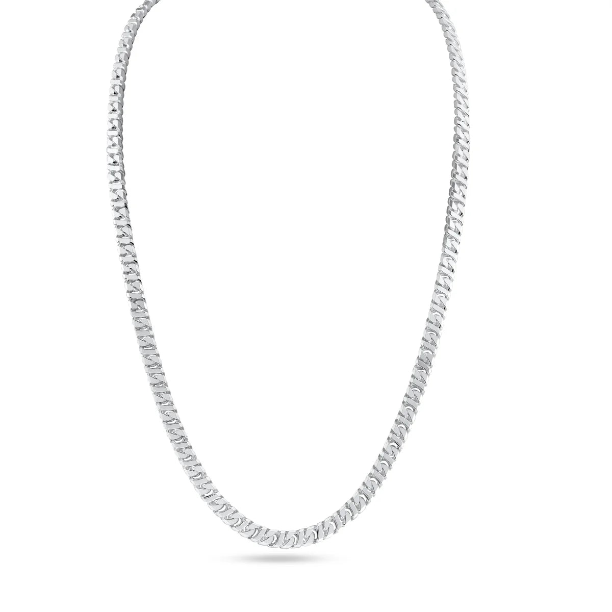 Real 925 Sterling Silver Dollar Cuban Link Chain Necklace – All Sizes – Made in Italy