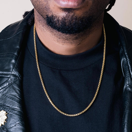 Round Box 2mm Gold Plated 925 Sterling Silver Chains