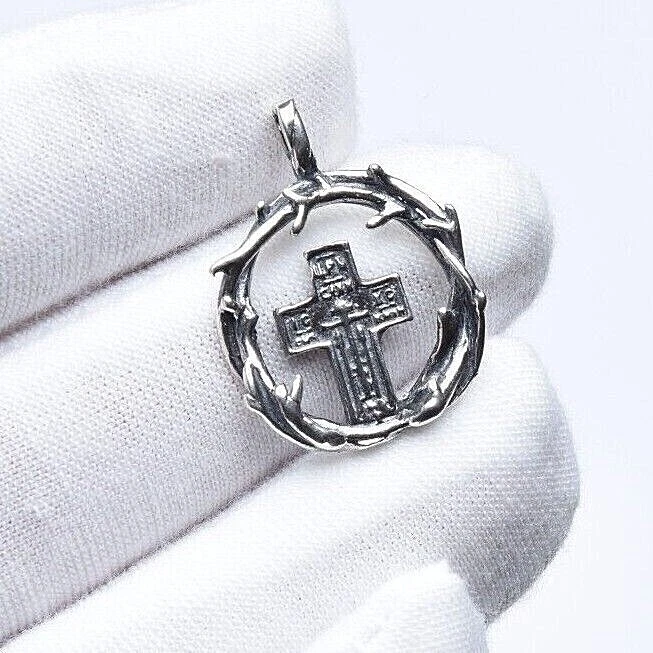 Solid 925 Sterling Silver Cross necklace - Cross pendant 18" chain