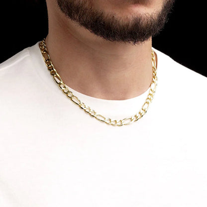 Figaro Flat Link Chain Necklace Or Bracelet - 14k Gold Vermeil 925 Sterling Silver - 7"-26" - 5mm-9mm