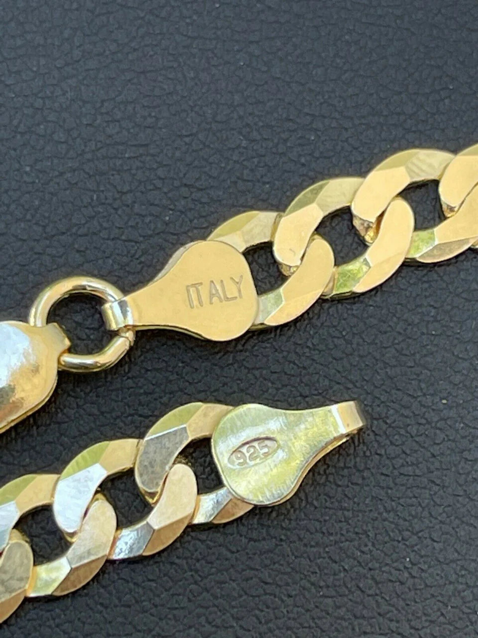 Flat Curb Cuban Chain Necklace - 14k Gold Vermeil 925 Sterling Silver - 16"-24" - 2mm-6mm Italy