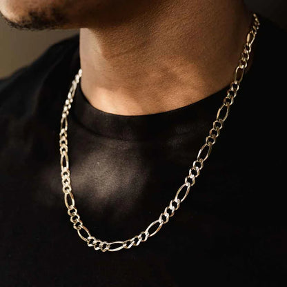 Figaro Flat Link Chain Necklace Or Bracelet - 14k Gold Vermeil 925 Sterling Silver - 7"-26" - 5mm-9mm