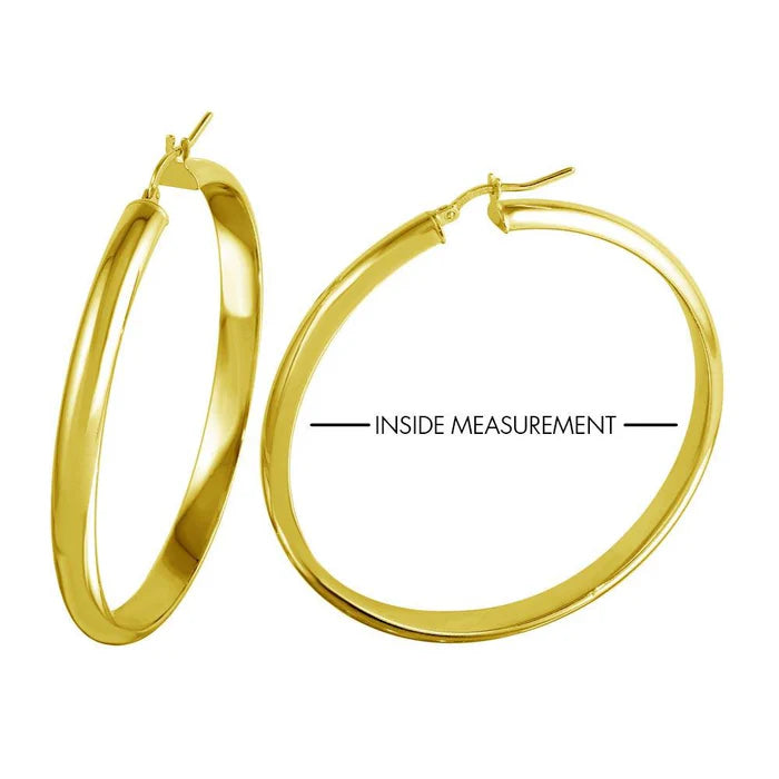 Gold Plated 925 Sterling Silver Electroforming Rounded 5mm Hoop Earring