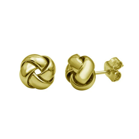 925 Sterling Silver Love Knot Stud Earrings | Rhodium Plated | Gold Plated | Rose Gold.