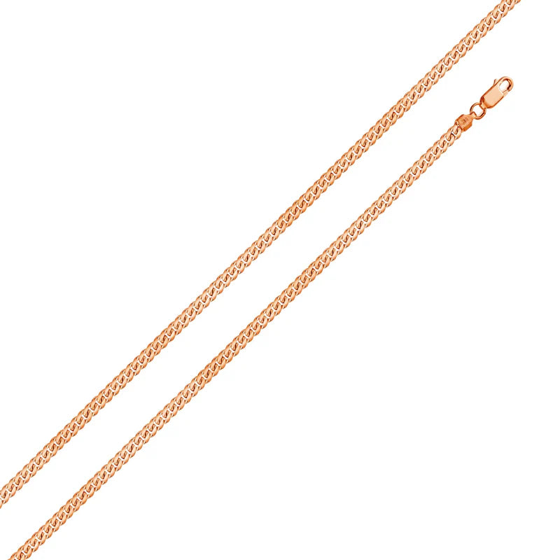 Rose Gold Plated Miami Cuban Curb Chain 2mm
