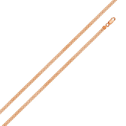 Rose Gold Plated Miami Cuban Curb Chain 2mm