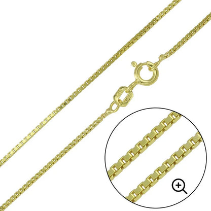 Gold Plated 925 Sterling Silver Box Chains 1mm