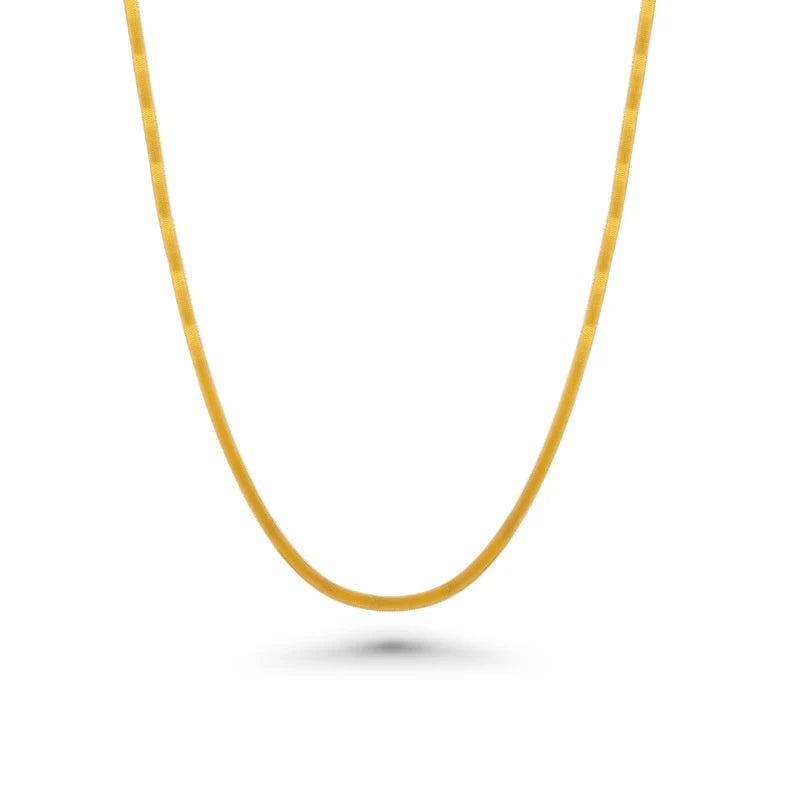 Herringbone Chain Necklace or Bracelet – Gold Plated 925 Sterling Silver – 3mm – 7" & 16" – Made in Italy