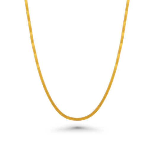 Herringbone Chain Necklace or Bracelet – Gold Plated 925 Sterling Silver – 3mm – 7" & 16" – Made in Italy