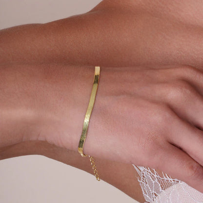 Herringbone Chain Necklace or Bracelet – Gold Plated 925 Sterling Silver – 3mm – 7" & 16" – Made in Italy