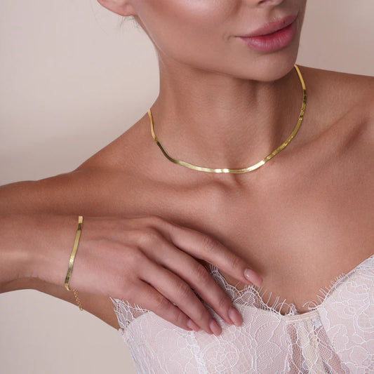 Herringbone Chain Necklace or Bracelet – Gold Plated 925 Sterling Silver – 3mm – 7" & 16" – Made in Italy