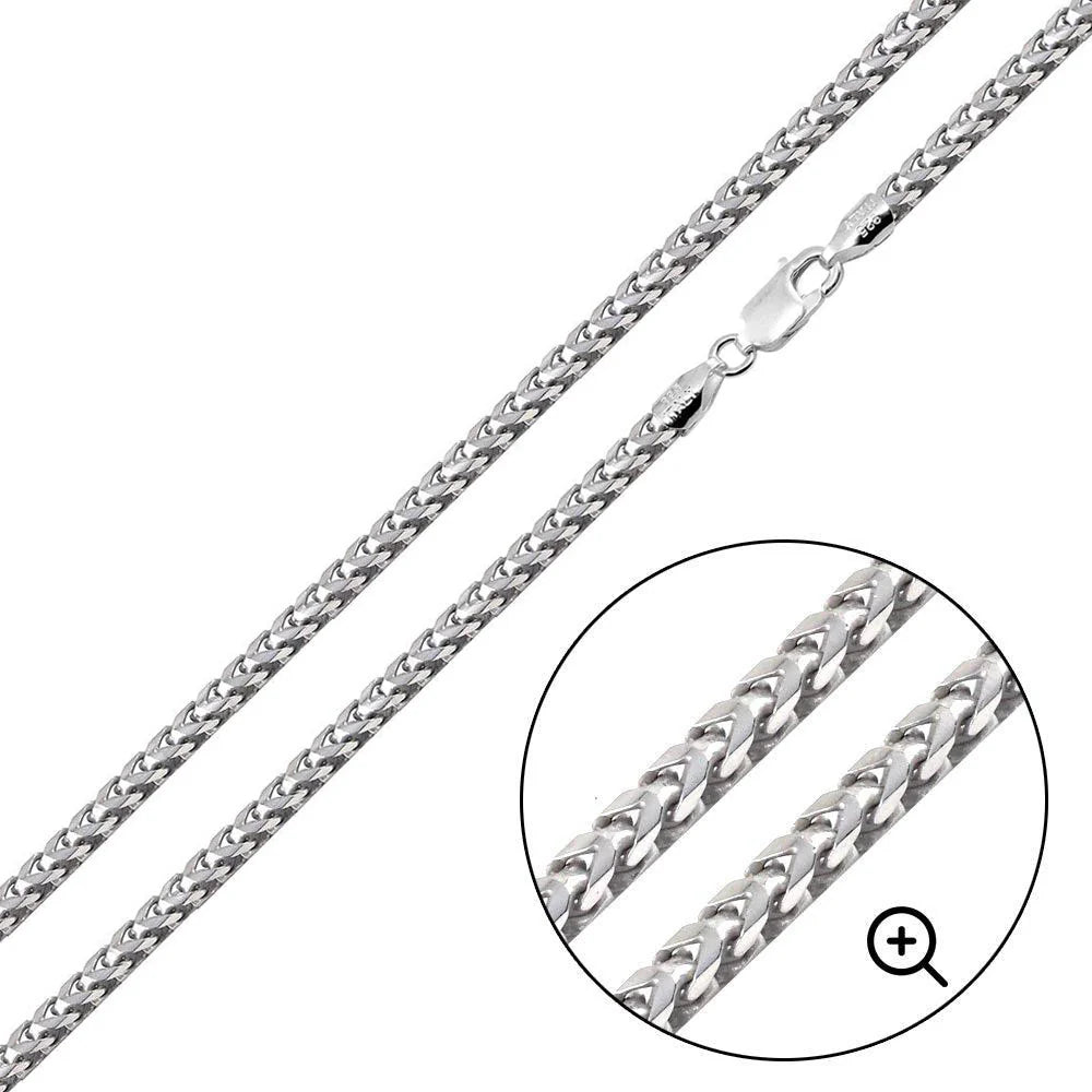 Solid 925 Sterling Silver Foxtail/Franco Link Chain Necklace ITALY 1.5-4.5mm