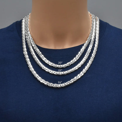 Real 925 Sterling Silver Dollar Cuban Link Chain Necklace – All Sizes – Made in Italy