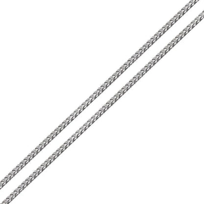 Rhodium Plated 925 Sterling Silver Franco Chain 2mm Made in Italy
