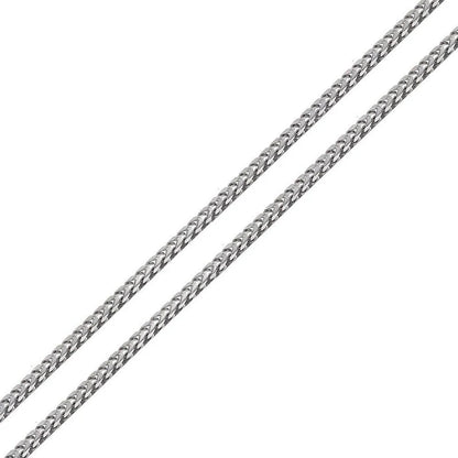 Rhodium Plated 925 Sterling Silver Franco Chain 3mm Made in Italy