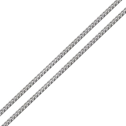 Rhodium Plated 925 Sterling Silver Franco Chain 3mm Made in Italy