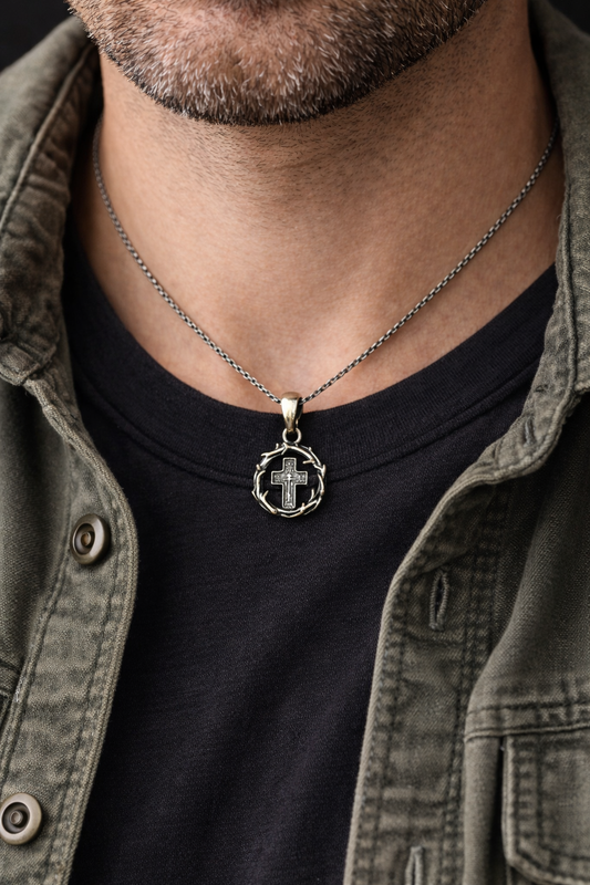 Solid 925 Sterling Silver Cross necklace - Cross pendant 18" chain
