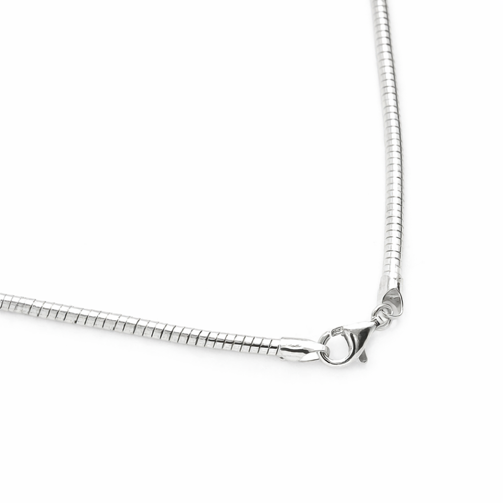 925 Sterling Silver Omega Round Chain Necklace Italy