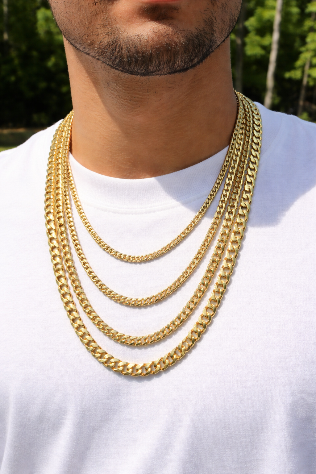 Miami Cuban Link Chain Necklace Lobster Clasp - Yellow Gold Vermeil 925 Sterling Silver - 16"-30" - 2mm-12mm