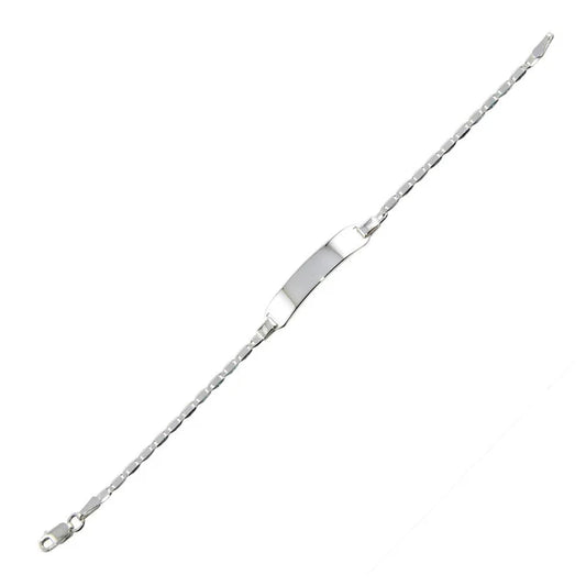 Rhodium Plated 925 Sterling Silver 2.5mm Vale Baby Bracelet ID Bracelet