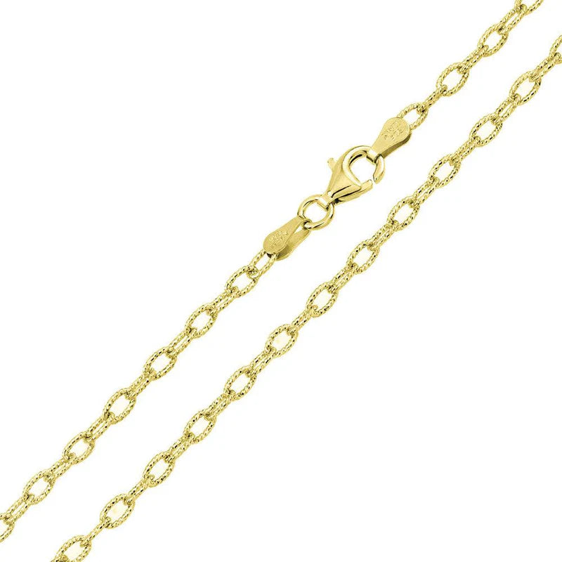 Silver Gold Plated Wire Oval Loop Chain 4mm