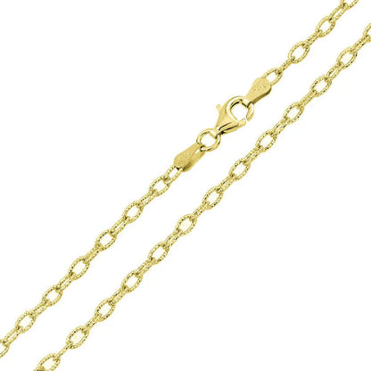Silver Gold Plated Wire Oval Loop Chain 4mm