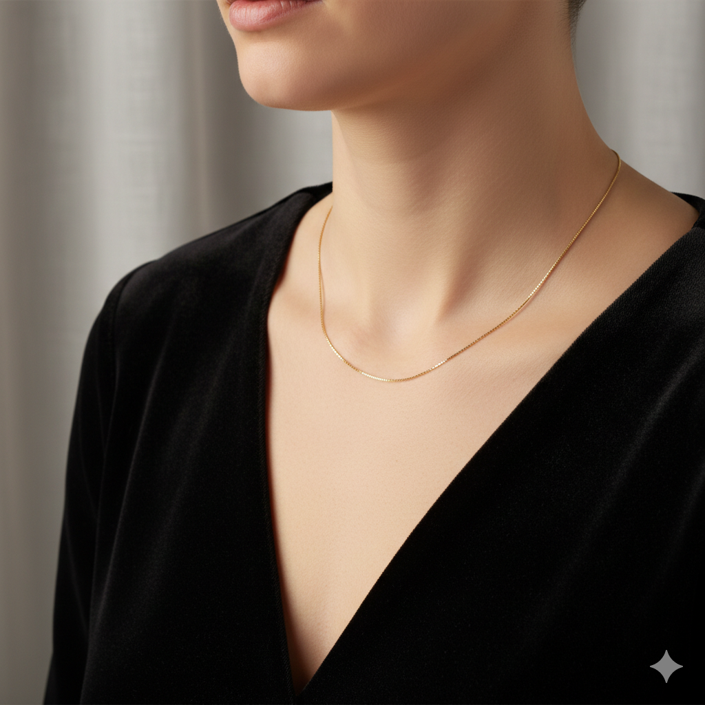 Gold Plated 925 Sterling Silver Box Chains 1mm