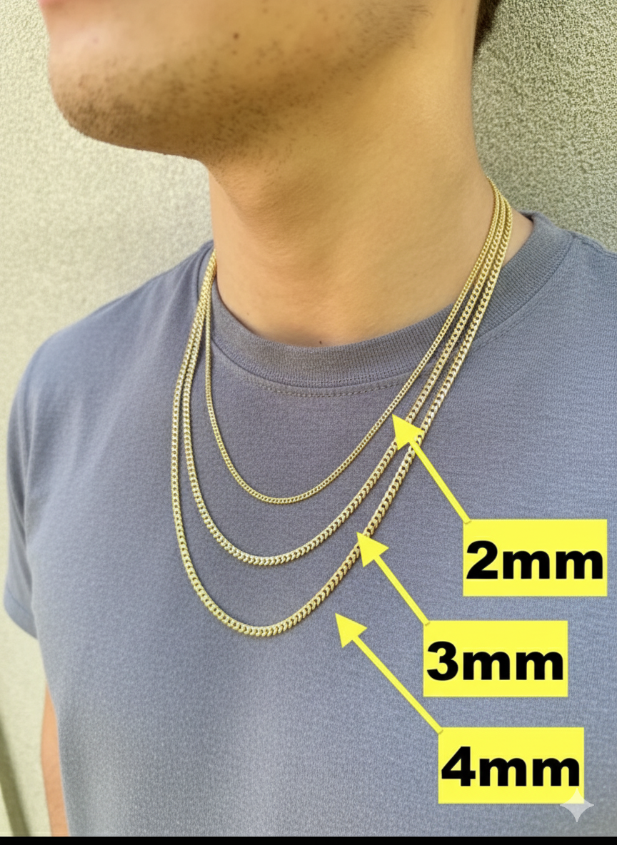 Miami Cuban Link Chain Necklace Lobster Clasp - Yellow Gold Vermeil 925 Sterling Silver - 16"-30" - 2mm-12mm