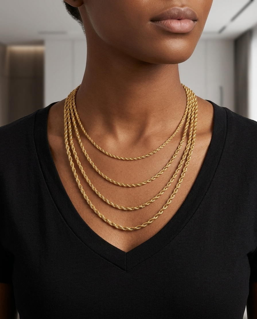 Rope Chain Necklace - 14k Gold Vermeil 925 Sterling Silver - 7"-30" - 1.5mm-5mm