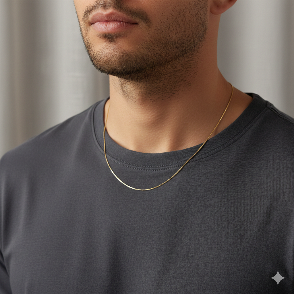Gold Plated 925 Sterling Silver Box Chains 1mm