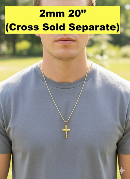 Rope Chain Necklace - 14k Gold Vermeil 925 Sterling Silver - 7"-30" - 1.5mm-5mm