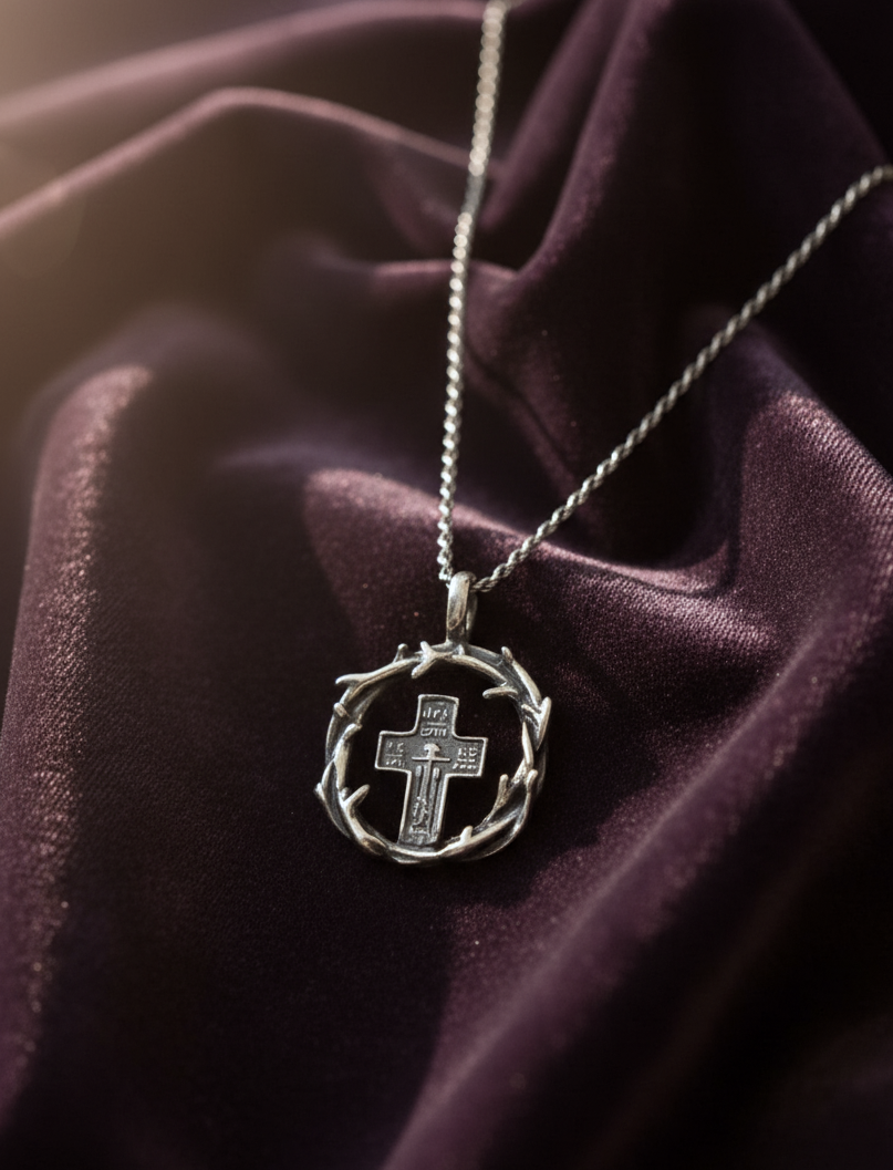 Solid 925 Sterling Silver Cross necklace - Cross pendant 18" chain