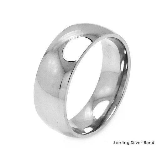 High Polished 925 Sterling Silver Plain Wedding Band Round Ring 8MM