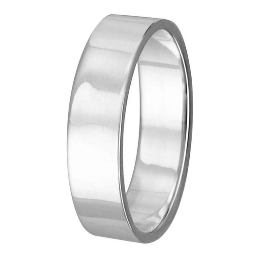 High Polished 925 Sterling Silver Plain Wedding Band Flat Ring 3MM