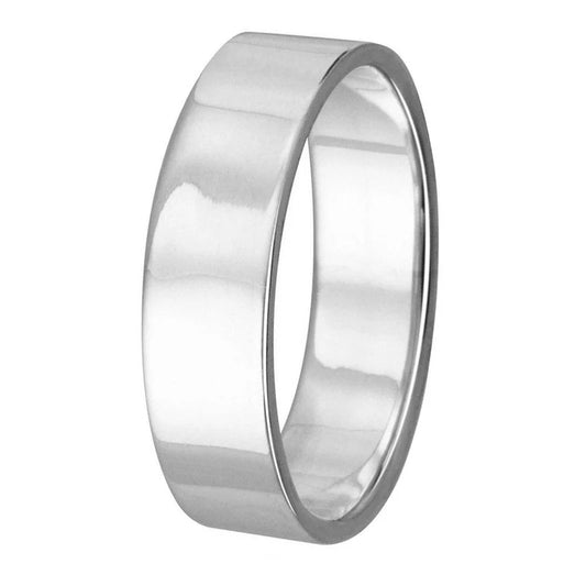 High Polished 925 Sterling Silver Plain Wedding Band Flat Ring -4MM