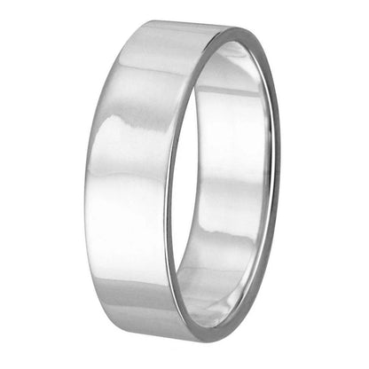 High Polished 925 Sterling Silver Plain Wedding Band Flat Ring 5MM