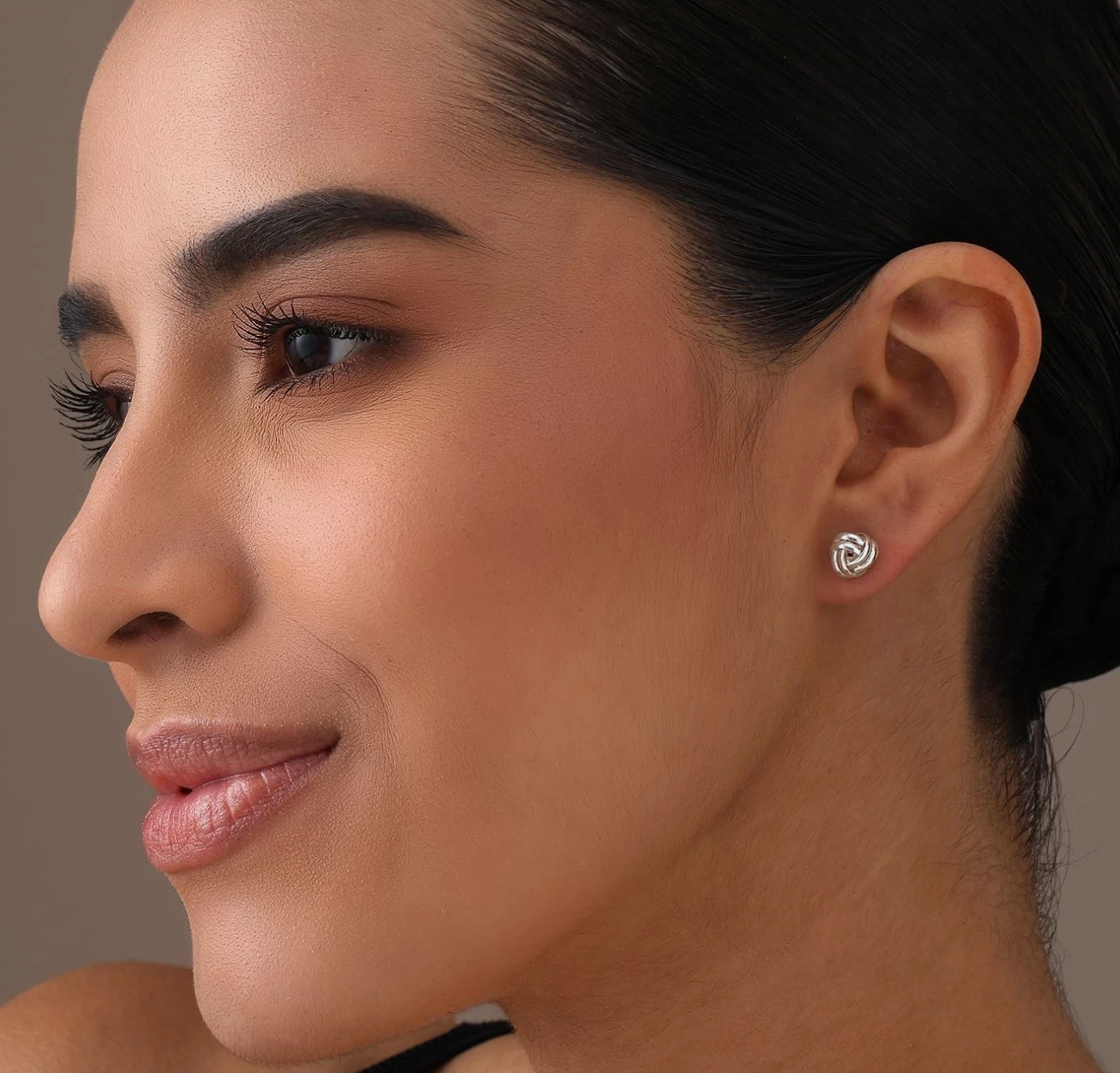 925 Sterling Silver Love Knot Stud Earrings | Rhodium Plated | Gold Plated | Rose Gold.