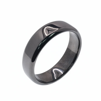Black Rhodium Plated 925 Sterling Silver Men's Plain Band 5.6mm Ring