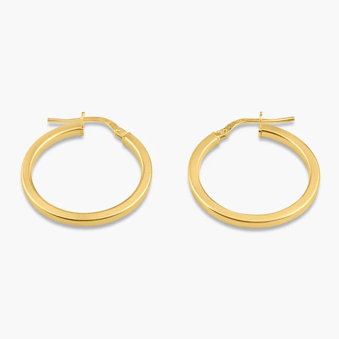 Gold Plated 925 Sterling Silver Silver 2mm Hoop Earring