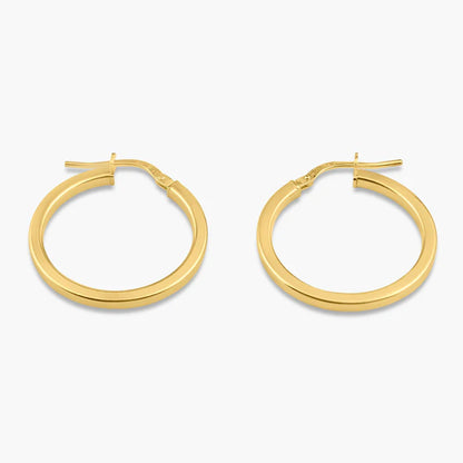 Gold Plated 925 Sterling Silver Silver 2mm Hoop Earring