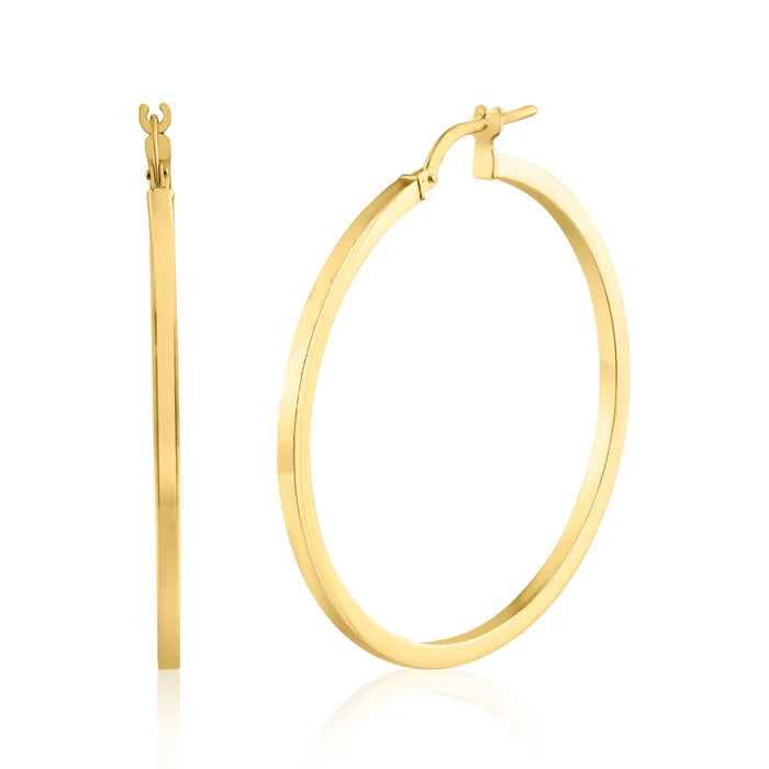 Gold Plated 925 Sterling Silver Silver 2mm Hoop Earring