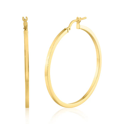 Gold Plated 925 Sterling Silver Silver 2mm Hoop Earring