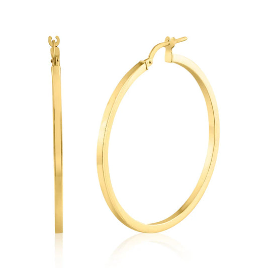 Gold Plated 925 Sterling Silver Silver 2mm Hoop Earring