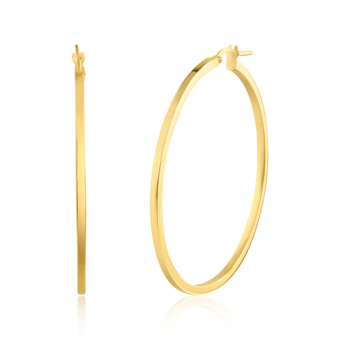 Gold Plated 925 Sterling Silver Silver 2mm Hoop Earring