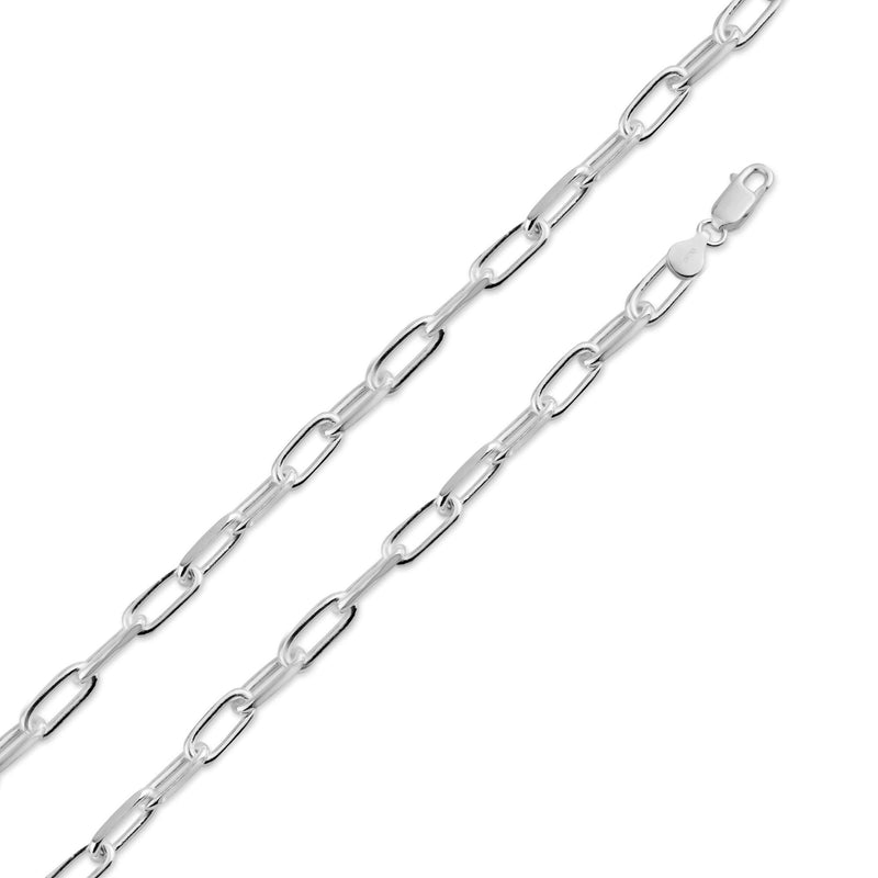 925 Sterling Silver Diamond Cut Paperclip Link 5mm Chain