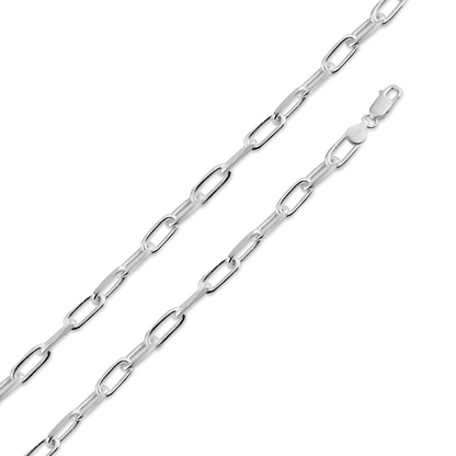 925 Sterling Silver Diamond Cut Paperclip Link 5mm Chain