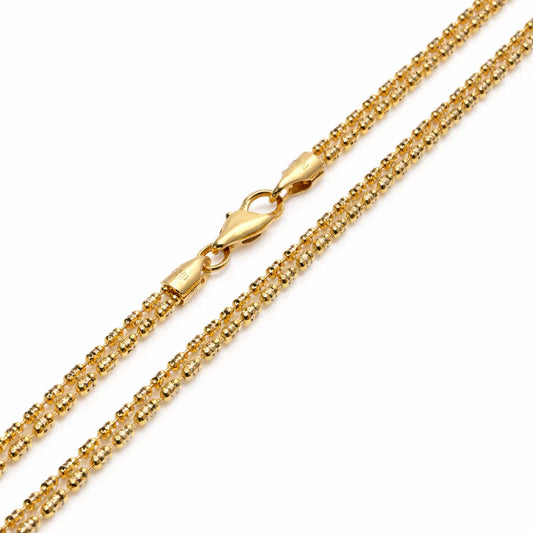 Ice 3-Sided Diamond Cut Chain Necklace or Bracelet – Gold Plated 925 Sterling Silver – 4mm – 8"–24" – Made in Italy